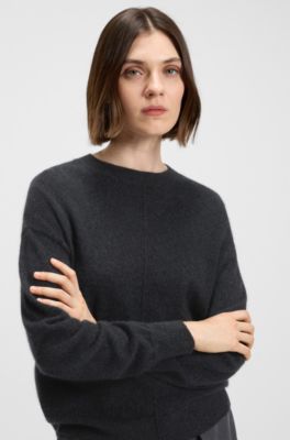 Jersey relaxed fit de cashmere, Negro