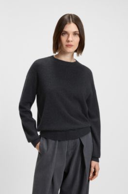 Jersey relaxed fit de cashmere, Negro
