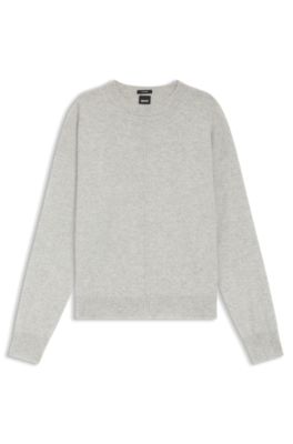 Knitted sweater in 100% cashmere, Light Grey