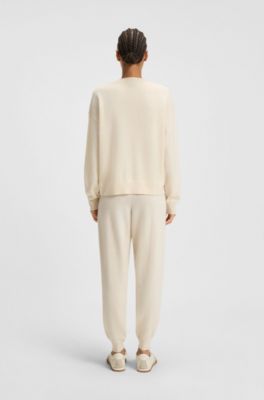 Knitted sweater in 100% cashmere, White