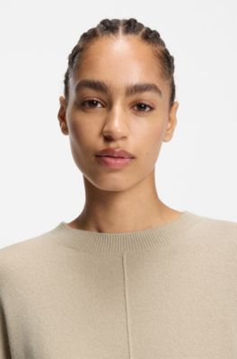 Jersey relaxed fit de cashmere, Beige claro