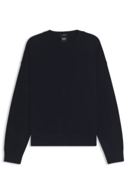 Jersey relaxed fit de cashmere, Azul oscuro