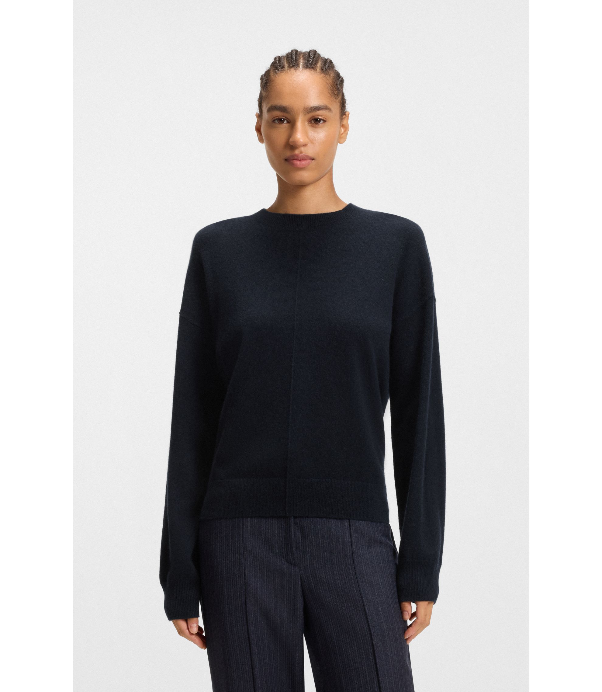 ボス BOSS ニット HUGO BOSS（ヒューゴ・ボス） ウール混 モックネック ハーフジップ