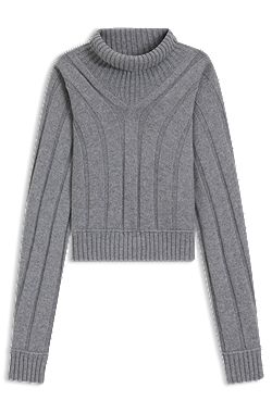 Rollneck sweater in virgin wool and cashmere