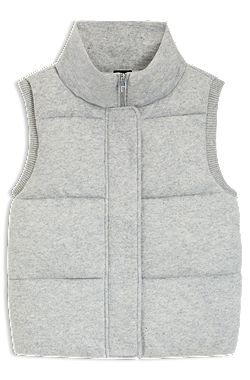 Padded gilet in virgin wool and cashmere