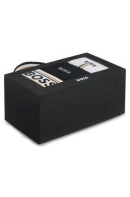 Lot de trois paires de chaussettes mi-hautes avec d&eacute;tails logot&eacute;s, Fantaisie