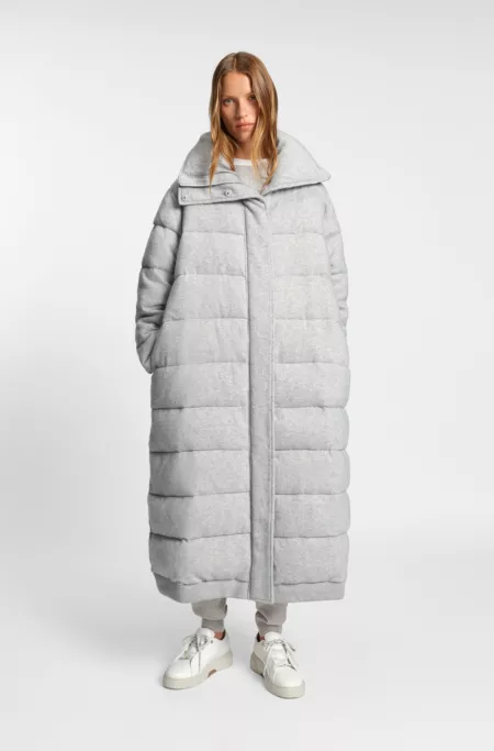 Padded coat in virgin wool and cashmere