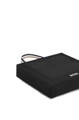 Four-pack of branded socks in a regular length, Black