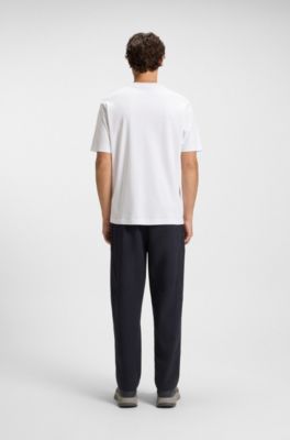 Structured-logo T-shirt in cotton jersey, White