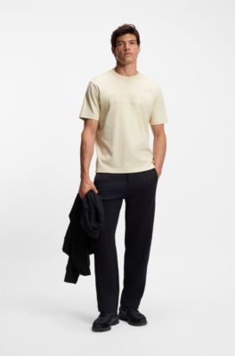 T-shirt en jersey de coton avec logo structur&eacute;, Blanc