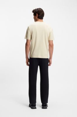 T-shirt en jersey de coton avec logo structur&eacute;, Blanc