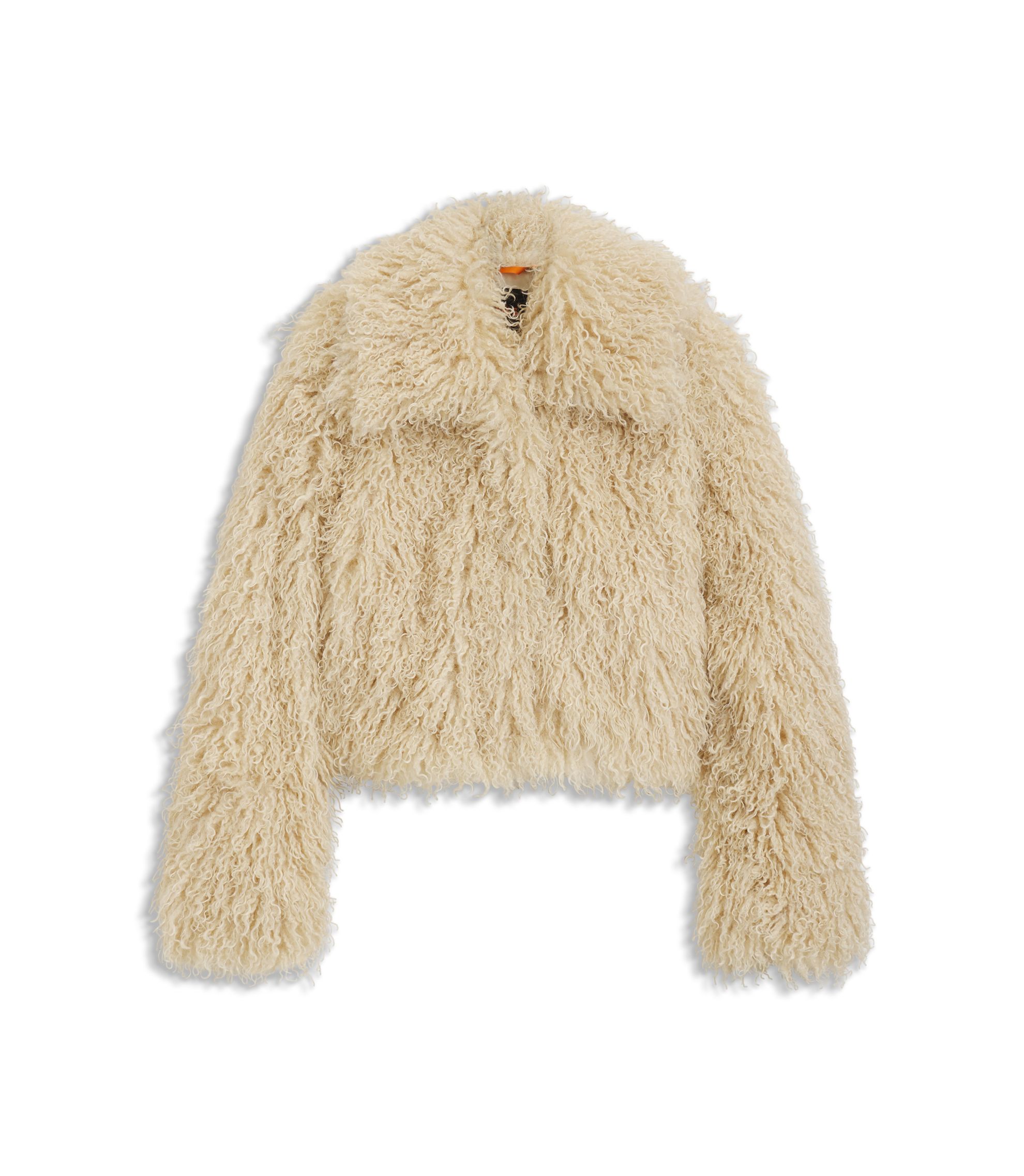BOSS - Faux-fur jacket with cropped length - Light Yellow