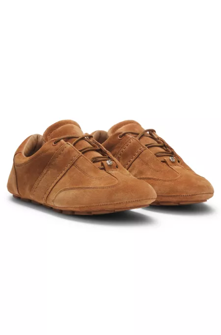 Suede trainers with Double B monogram