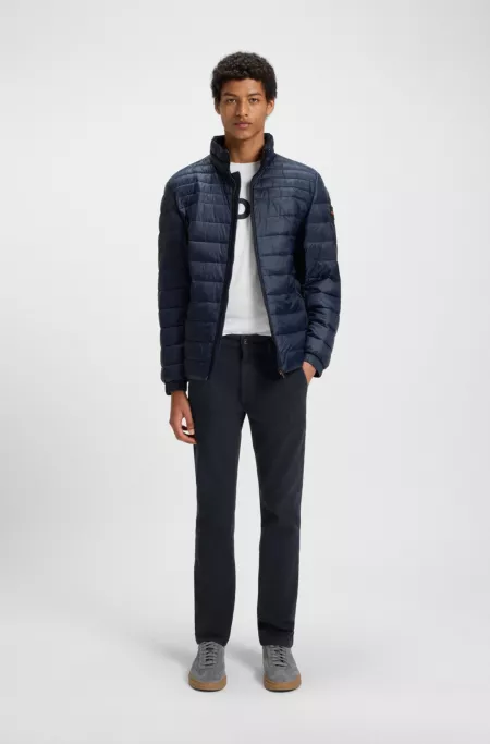 Slim-fit trousers in stretch-cotton dobby