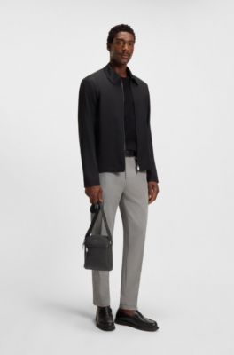 Reporter bag with leather trims, Dark Grey