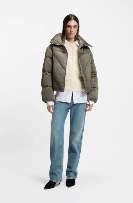 Puffer jacket in lustrous fabric