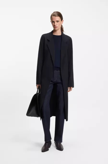 Wool-blend coat in a slim fit