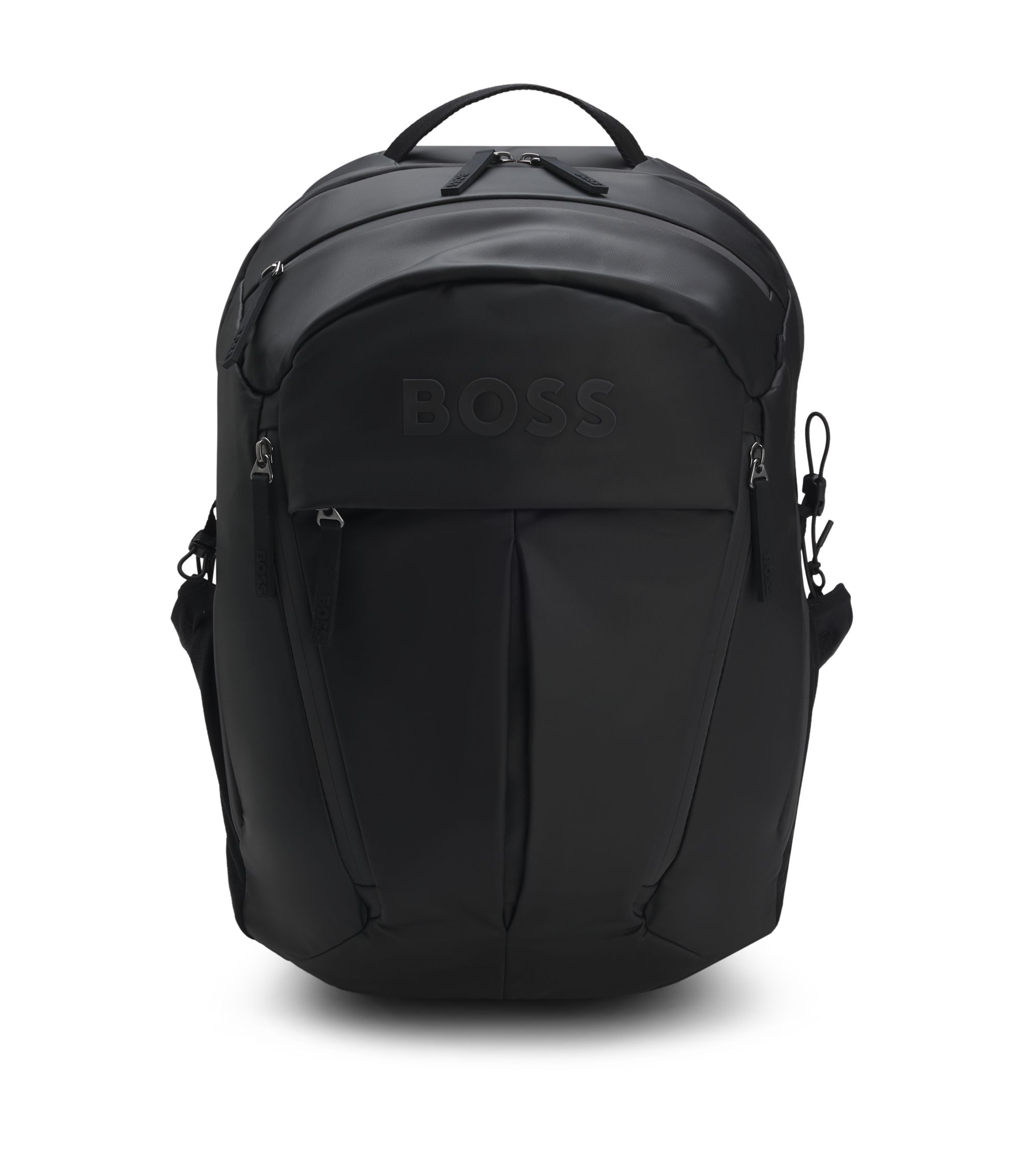 BOSS - Logo-detail backpack in faux leather - Black
