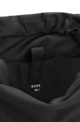 Twill backpack with Double B monogram, Black