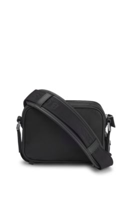 Crossbody bag with monogram pattern, Black