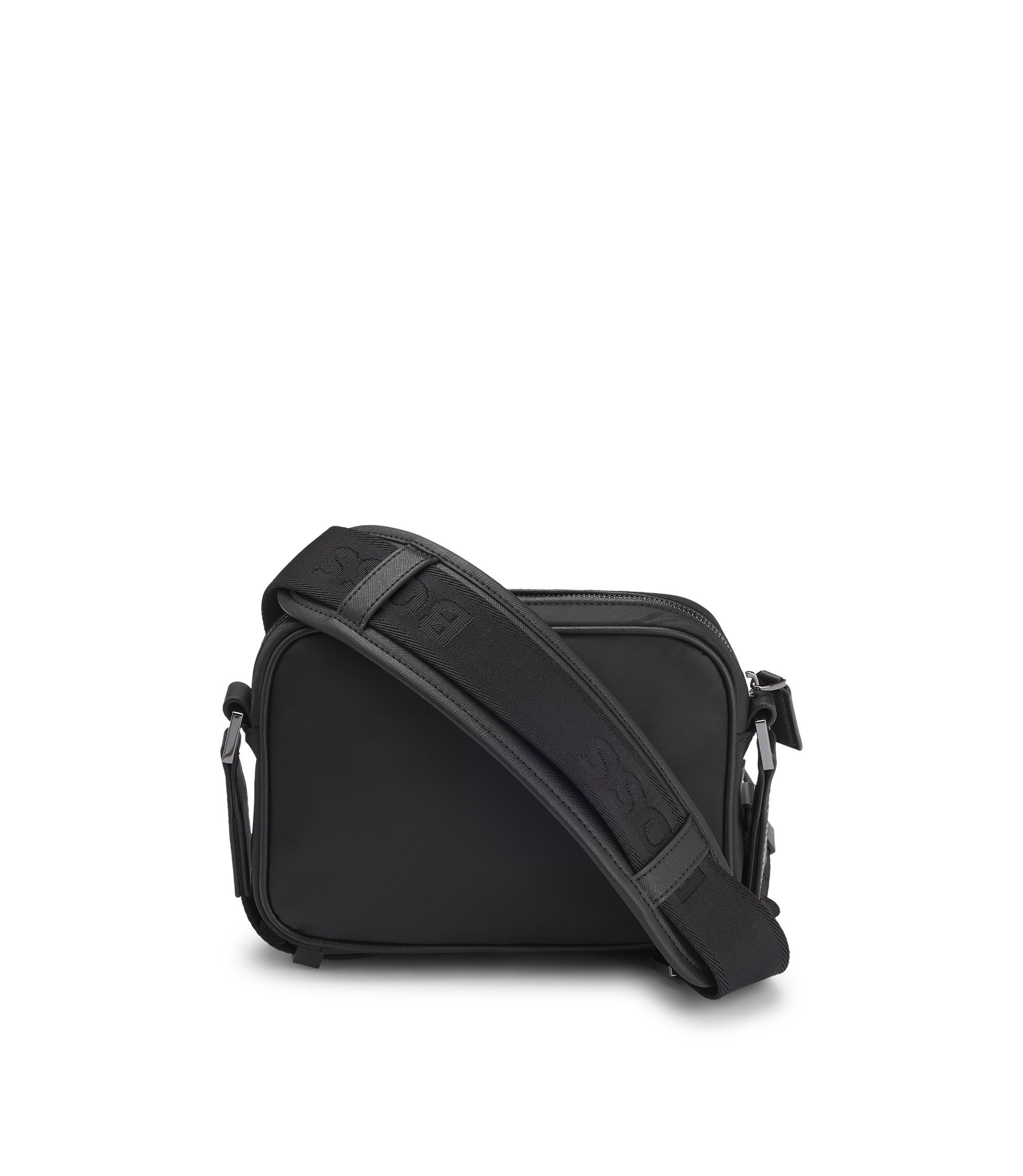 BOSS - Crossbody bag with monogram pattern - Black