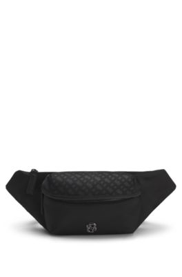 Ri&ntilde;onera con estampado de monograma, Negro