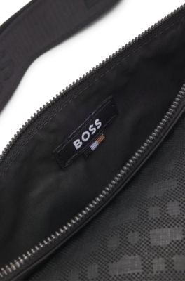 Belt bag with monogram pattern, Black