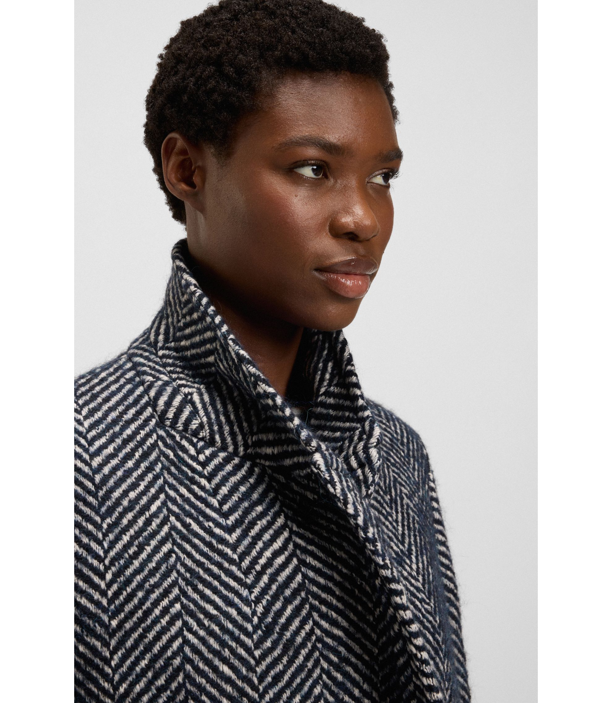 Herlipto ★ Herringbone Coat セール】Herringbone Wool-Blend Classic Coat（チェスターコート