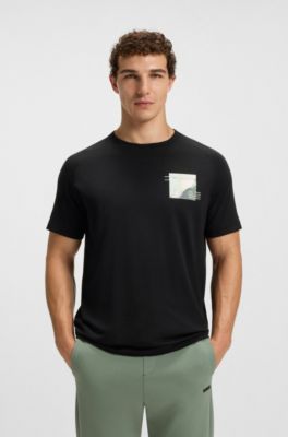 T-shirt Relaxed avec logos r&eacute;fl&eacute;chissants d&eacute;coratifs, Noir