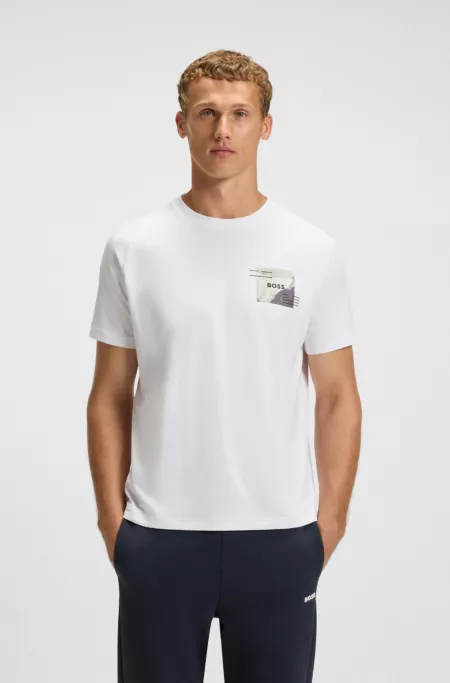 Cotton-blend T-shirt with decorative reflective accents