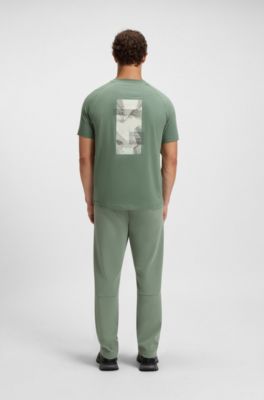 Cotton-blend T-shirt with decorative reflective accents, Light Green