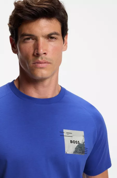 Cotton-blend T-shirt with decorative reflective accents