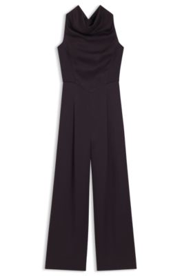 Sabl&eacute; jumpsuit with draped neckline, Light Purple