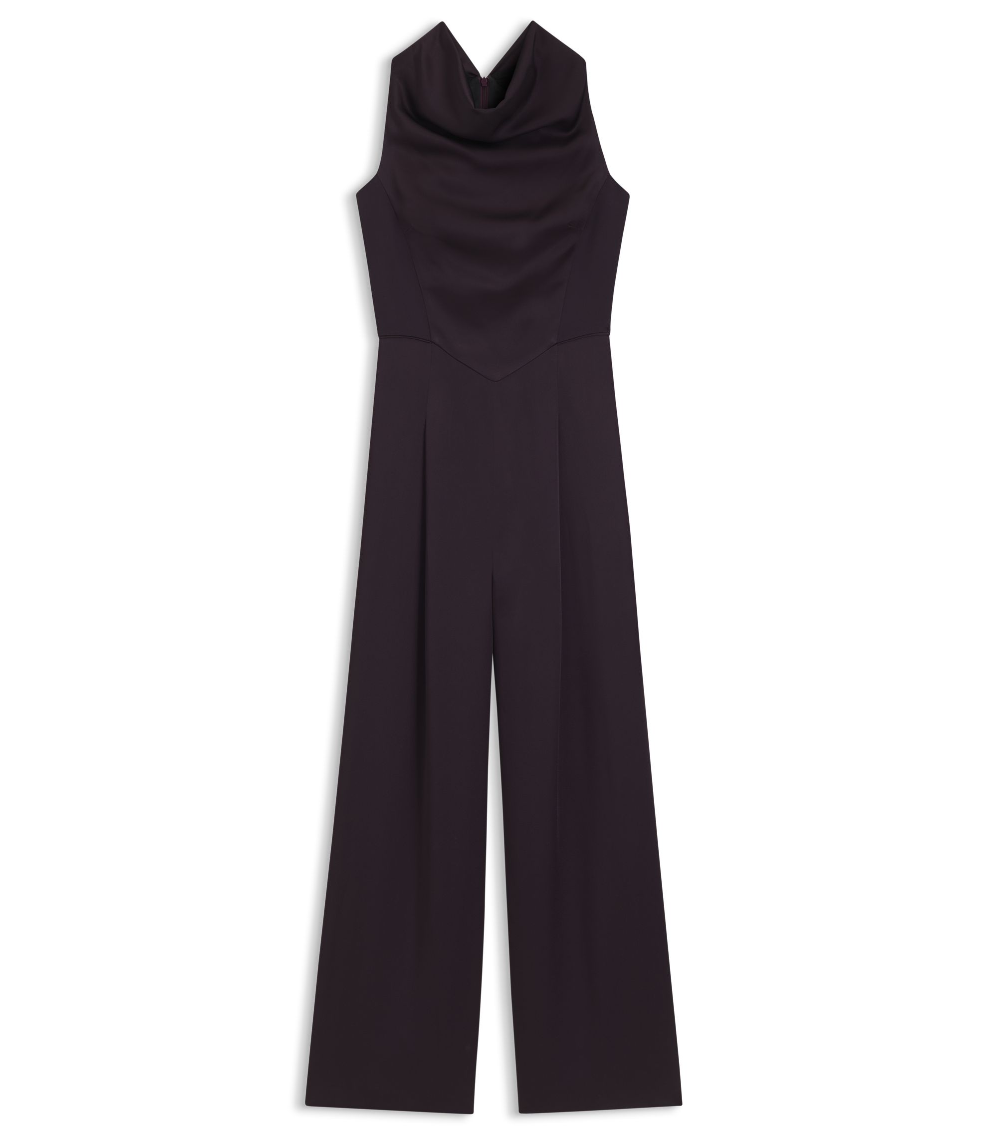 BOSS - Sablé jumpsuit with draped neckline - Light Purple