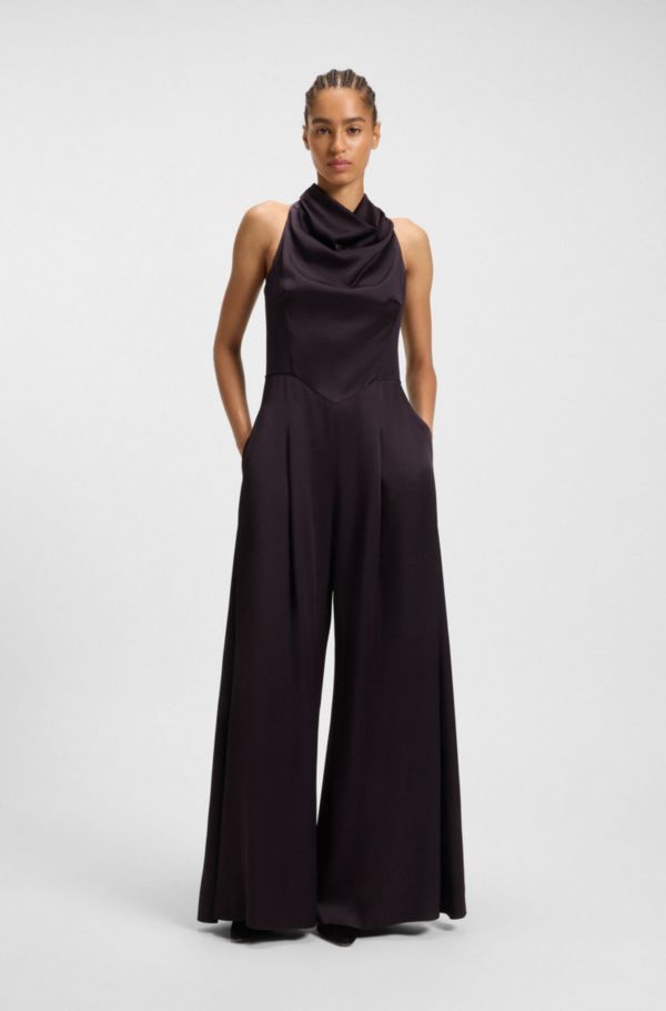 Sable jumpsuit with draped neckline - image 2