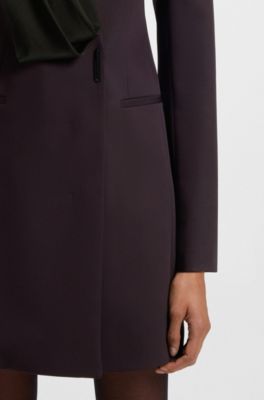 Wool dress in a tuxedo style, Light Purple
