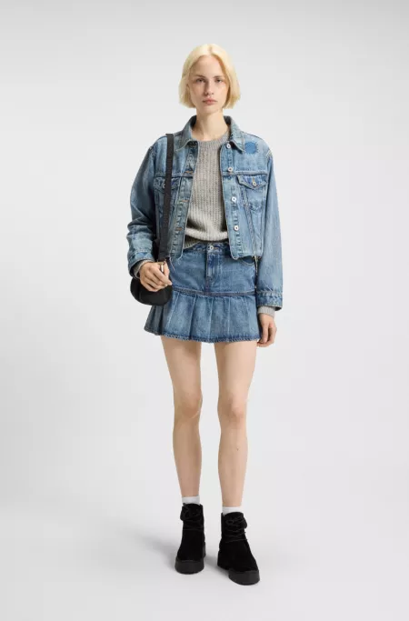 Knitted sweater with Happy HUGO badge