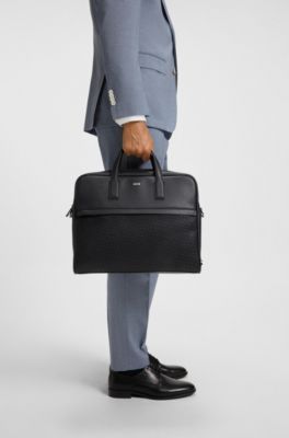 Document case with monogram pattern, Black