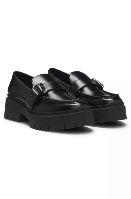 Buckled-strap loafers