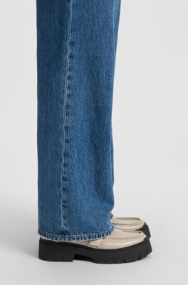 Mocasines con correa de hebilla, Beige claro