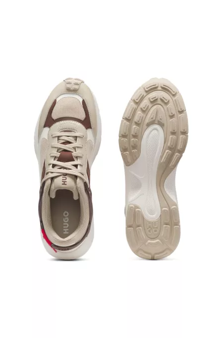 Logo-backtab trainers with open-mesh details