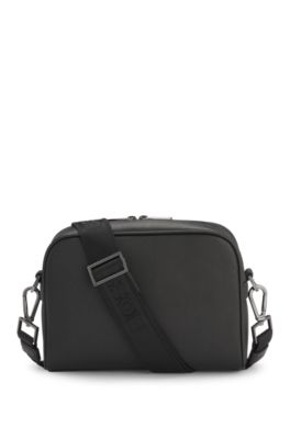 Crossbody bag with monogram details, Black