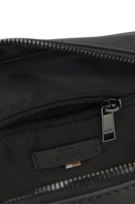 BOSS - Crossbody bag with monogram details - Black
