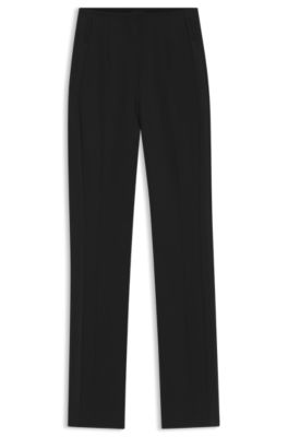 Pantalones de esmoquin regular fit en sarga de lana virgen, Negro