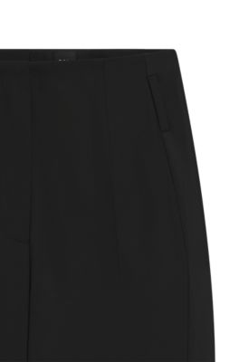 Pantalones de esmoquin regular fit en sarga de lana virgen, Negro