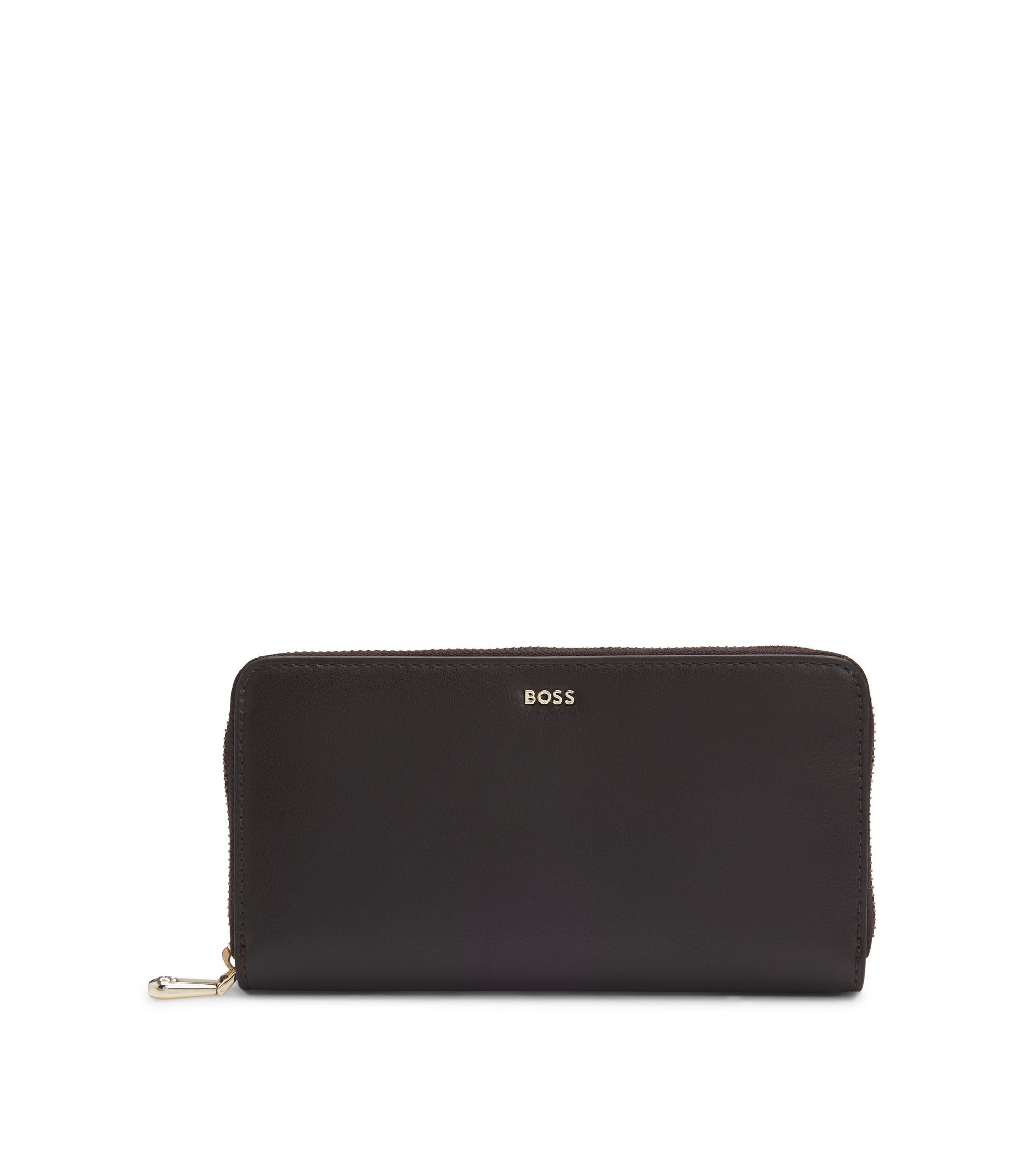 BOSS - Logo-lettering wallet with zip - Dark Brown