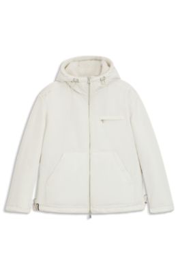 BOSS x Steiff reversible jacket in teddy, White