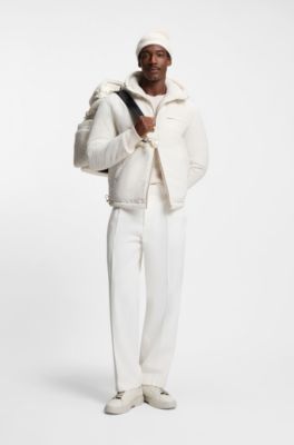 BOSS x Steiff reversible jacket in teddy, White