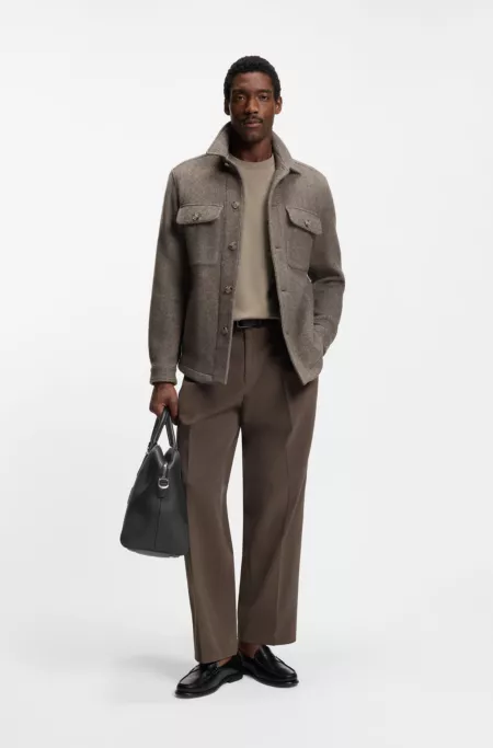 Grained-leather holdall with detachable key holder