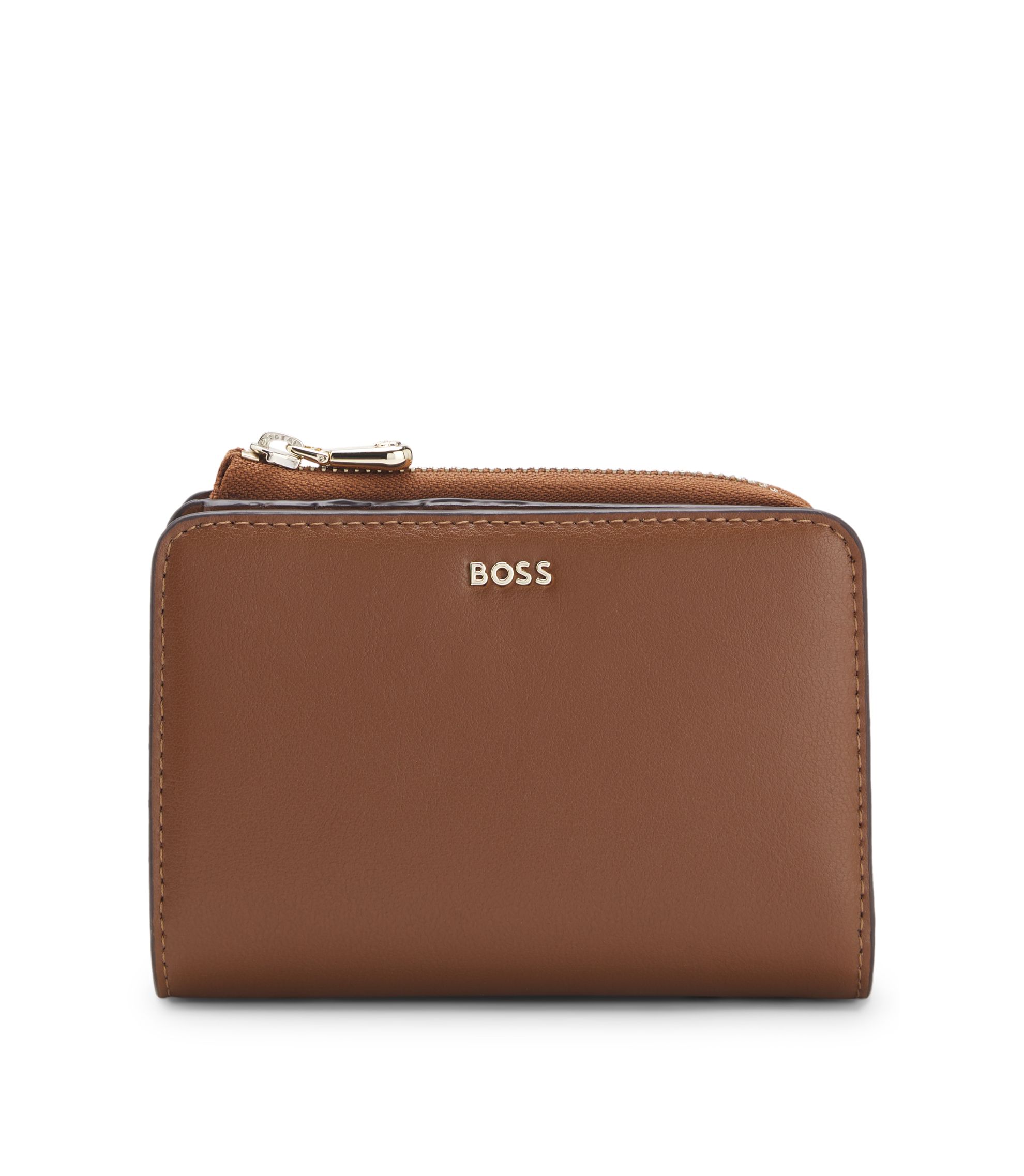 BOSS - Logo-lettering wallet with zip - Brown